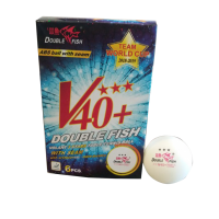 Double Fish Team World Cup Ball (40+ 3 star White 6pcs Box) . TABLE TENNIS BALLS 